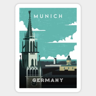 Munich, Germany. Retro travel poster Sticker